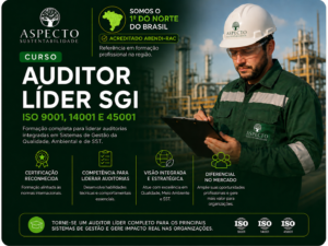 Primeiro Curso de Auditor Líder SGI (ISO 9001, 14001 e 45001) acreditado ABENDI-RAC na Região Norte do Brasil em Belém-PA Formação para atuação em auditorias ambientais de certificação, implantação de sistema de gestão ambiental, de qualidade e de segurança.