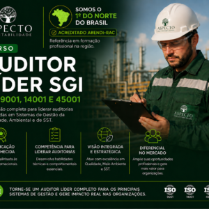 Primeiro Curso de Auditor Líder SGI (9001, 14001 e 45001) na Região Norte do Brasil em Belém-PA. Formação para atuação em auditorias de certificação em sistema de gestão ambiental, de qualidade e de segurança.